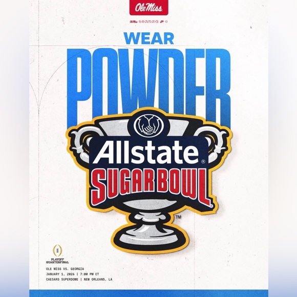 HYDR! Rare Horn Legend Powder Blue Ole Miss "Rebs" Manhattan Polo - XL - NWT - Picture 2 of 6